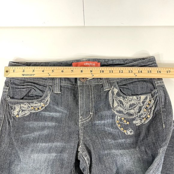 Calvin Klein Choice Blue Embroidered Low Rise Boot Cut Size 28 - Picture 8 of 11